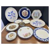 Garage… Assortment of vintage collector/souvenir plates, includes five pieces of Chokin art, approximately 13 pieces, see pictures for details.