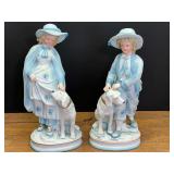 LR...Andrea by Sadek Ceramic Figurine Pair - TWO Girl with Dogs, Model 7191