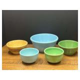 Kit...Assorted Ceramic Mixing Bowls with Glazed Finishes