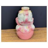 LR...Ceramic Figural Elephant Vase in Pink and White