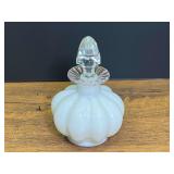 LR...Glass Perfume Bottle with Fluted Collar and Faceted Stopper