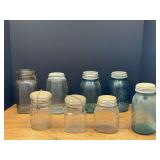 Garage… Vintage/antique canning jars, some with glass locking lids, see pictures for details.