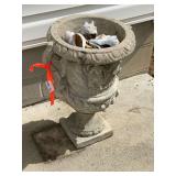BACK PORCH...CONCRETE PLANTER.HAS SOME CRACKING