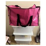 Bath…Storage tubs and storage bag, bag contains miscellaneous bedding to include a custom Afghan, see pictures for details.