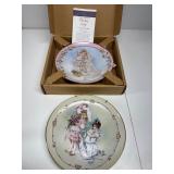 Playing bride and bridesmaid decorative plates