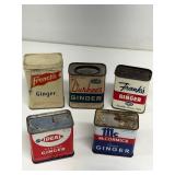 Vintage spice tins ginger group lot