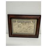 1916 Odd Fellows framed record