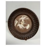 Ornate framed Cupid awake art