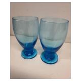 Cristar sky blue goblet glasses