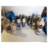 Cans, oils, and cleaners