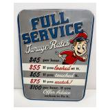 Full service metal sign