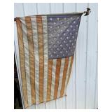 Vintage flag with eagle top