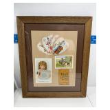 Framed local advertising and hand written letter
