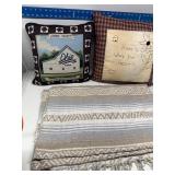 Decorative Ohio barn scene throw pillow & blanket