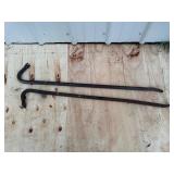 Pair of metal crowbars