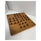 Solitaire vintage hand carved peg board game