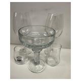 Etched wine and distillery glassware