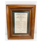 1913 Local framed Jersey high school program