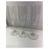Group of champagne flute glasses