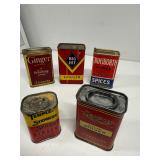 Vintage spice tins ginger group lot