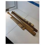 Group of vintage wooden baseball/ softball bats