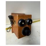 pencil sharpener vintage wooden telephone shape