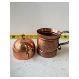 Pair of vintage copper items