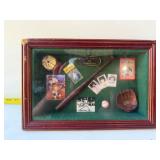 vintage-style baseball themed shadow box