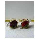Murano style art glass fish sculptures