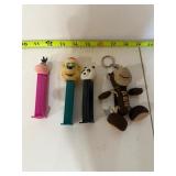 Pez dispensers and keychain