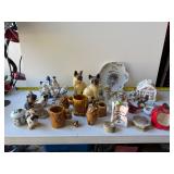 Vintage animal and decorative figures and plate