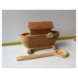 handcrafted wooden Noah's Ark And spoon