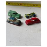 Technofix blue &beige tin litho & tootsie toy cars