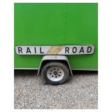 Large approx 6 foot rail road metal sign