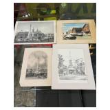 Nelson Column, Newark Ohio canal & pencil drawings