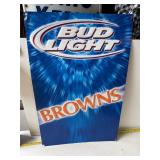Bud Light Cleveland Browns embossed metal sign
