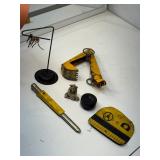 Vintage metal toy, farm pieces, and parts group
