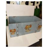 Large wooden bear painted toy box