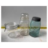 3 glass jars