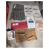 Vintage feed bags and cotton fabric