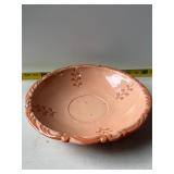 salmon-colored ceramic serving bowl