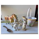 Doll figurines and Easter basket