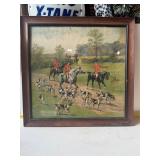 vintage equestrian fox hunting print