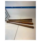 Group of vintage wooden baseball/ softball bats