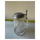 Glass vintage German beer stein