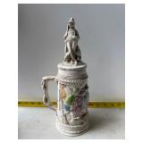 vintage ceramic relief beer stein