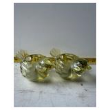 yellow glass bird votive holders