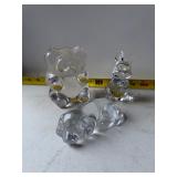 Glass animal paperweights