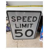 30ï¿½ large 50mph speed limit sign