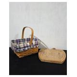 Longaberger Long Basket w/Stationary Handle